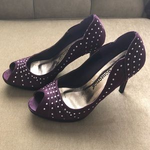 Purple Studded Peep Toes